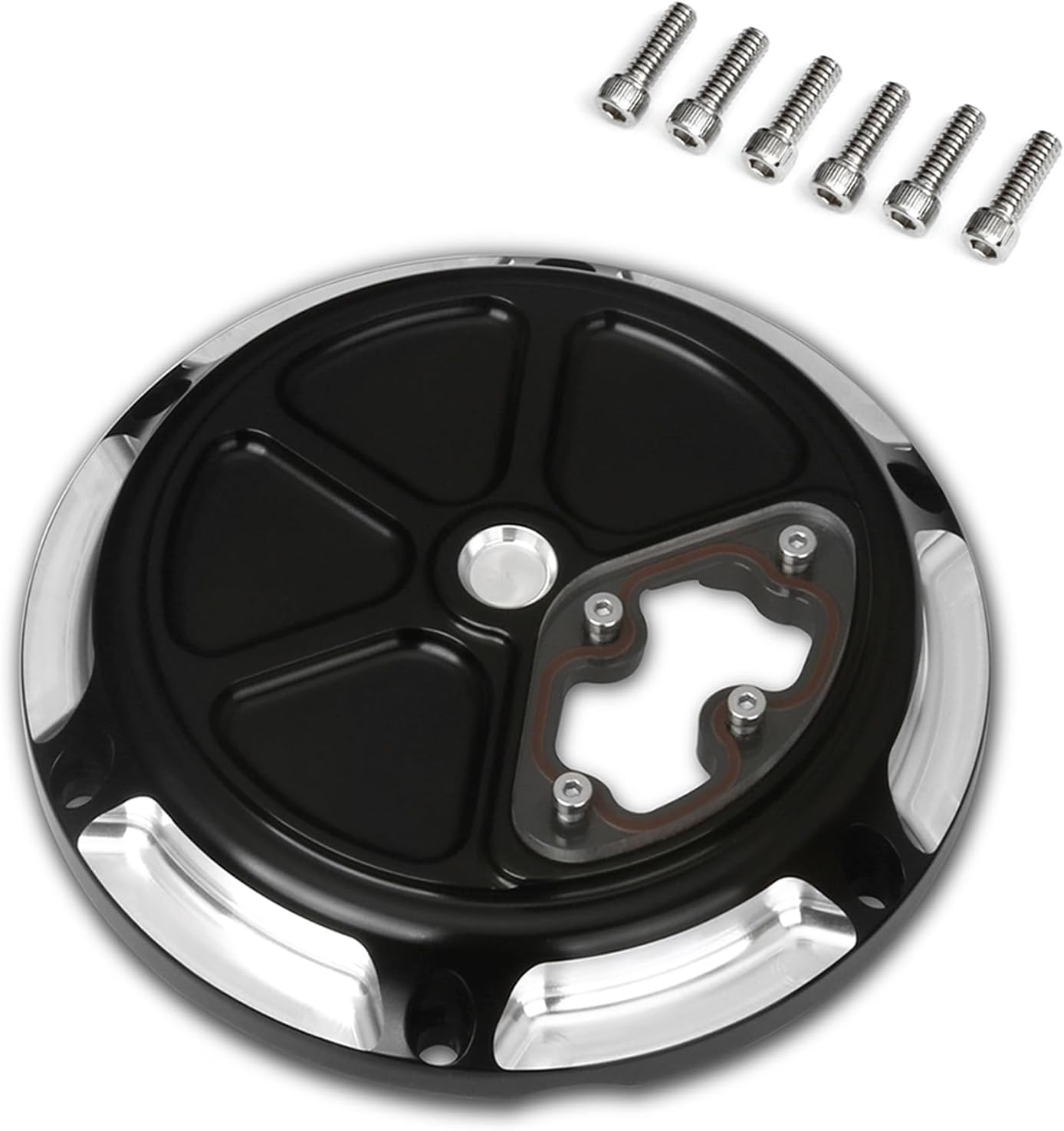 for Harley Sportster 1200 Chrome Clarity Derby Cover Custom XL1200C 883 XL883L 05-19 Engine Cover CNC 6 Holes Motorcycle Protector Derby Cover(Chromed)