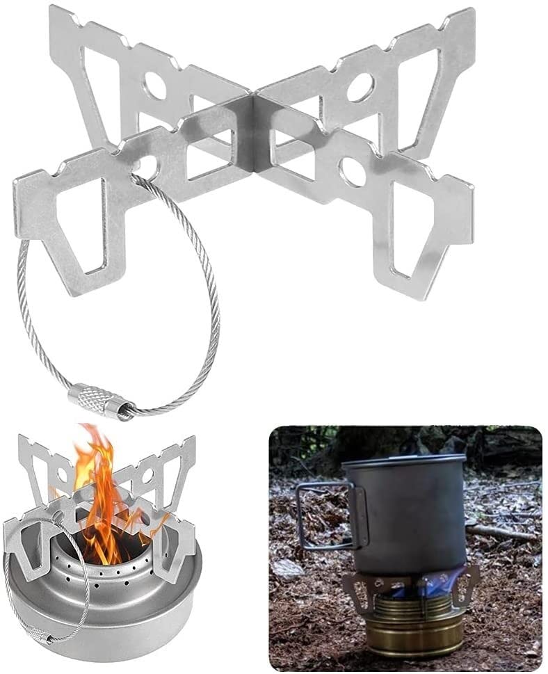 Estufa de Alcohol al Aire Libre Stent Pot Burner Soporte de Soporte de Soporte de portátil Soporte de Soporte for Picnic for cocinar Equipos de Camping Suministros