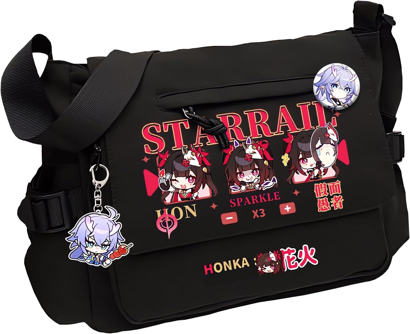 Game Handbag Crossbody Bag, Cute Single Shoulder Bag, Adult 3D Print Anime Backpack Black-1
