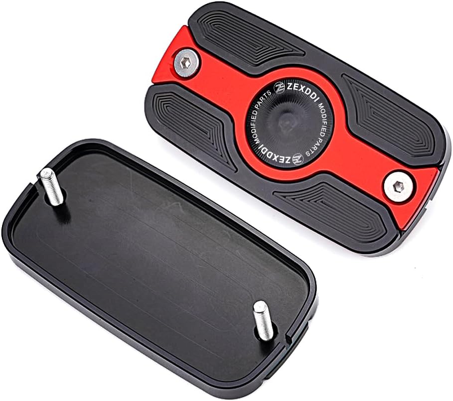 Compatible With Goldwing GL1800 1500 CRF 1100L 1000L TRANSALP XL750 NX500 Rebel 1100 500 Shadow VTX 1800 CNC Motorcycle Front Brake Fluid Reservoir Cover Cap (Red)