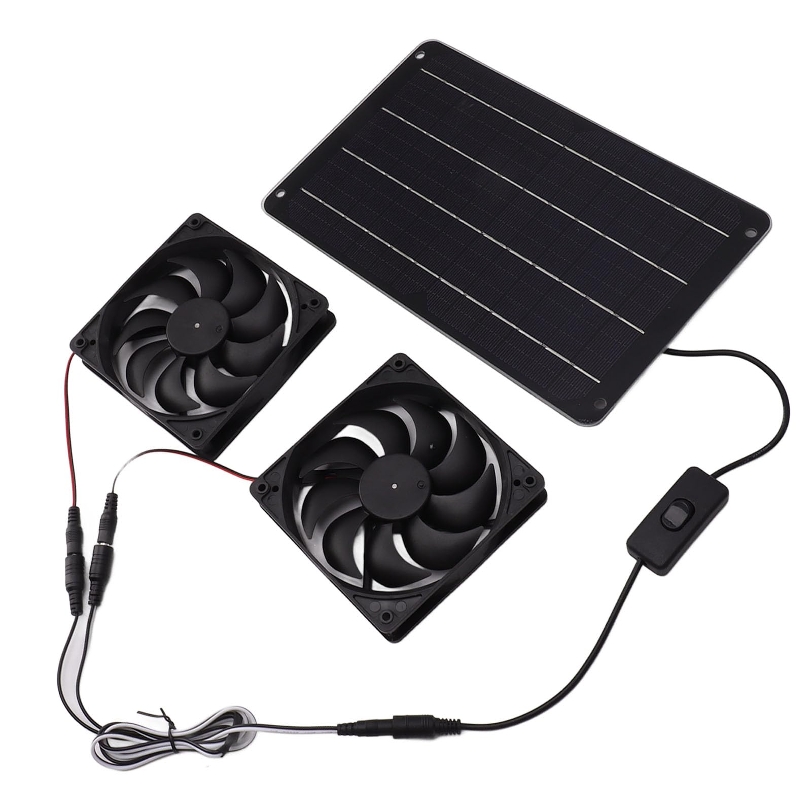 Topyond Kit Ventola Solare da 20 W, Design a Doppia Ventola, Ad Alta Efficienza Energetica, Alimentato Ad Energia Solare per Serre, Camper, Case per Animali Domestici, Ventilazione E Raffreddamento