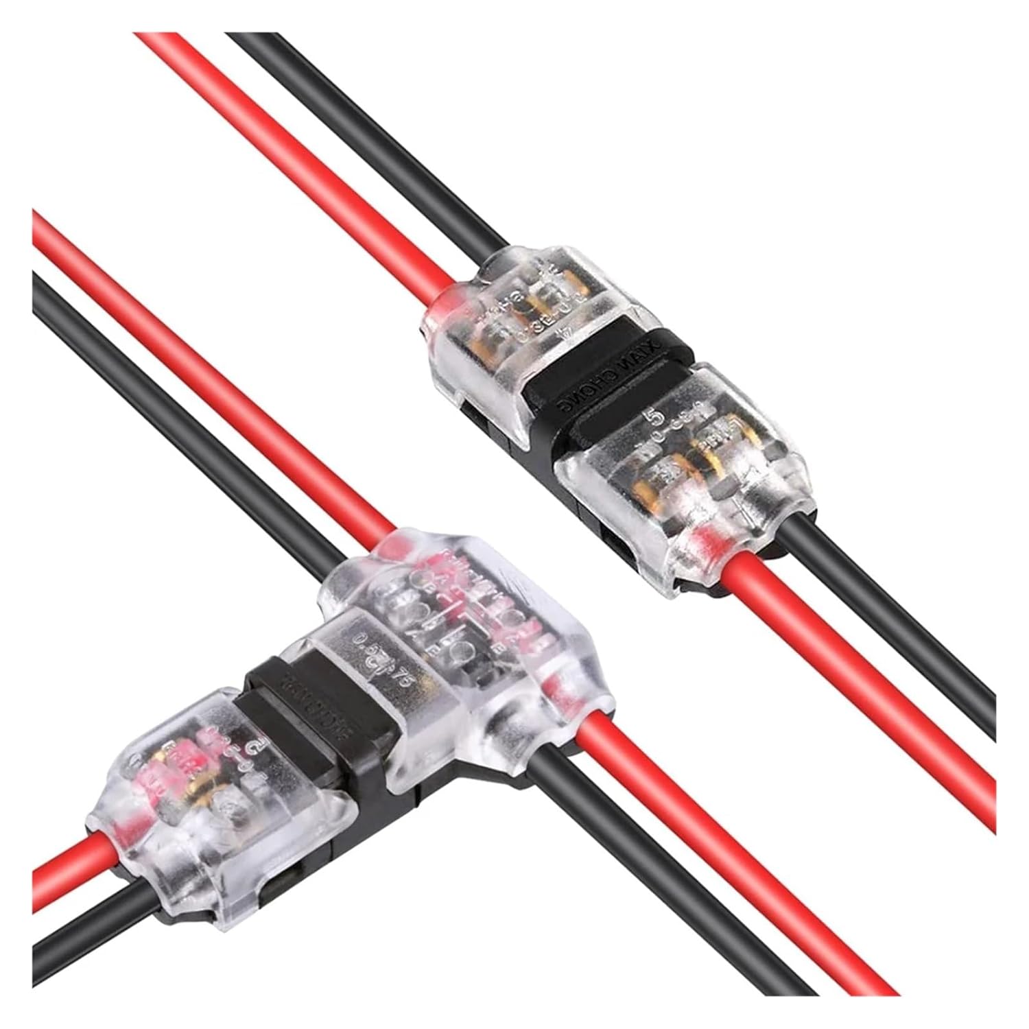 10pcs 2 Pin 3/2 Way Wire Connector, Universal Compact T Tap I Type Connectors Electrical Connection Self-Stripping(Each 5pcs)
