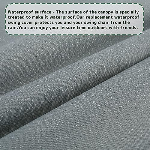 Replacement Canopy 2 OR 3 Seater Swing Seat Canopy Replacement Universal Garden Swing Chair Canopy Cover Waterproof/UV Resistant for Sun Shade Outdoor Swing Seat Hammock (Only Canopy Cover)