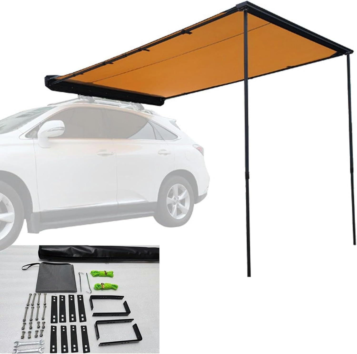 AMNOOL Camper Awning, Car Holder Awning, Car Retractable Side Awning, Weather Resistant, Camping and Ground