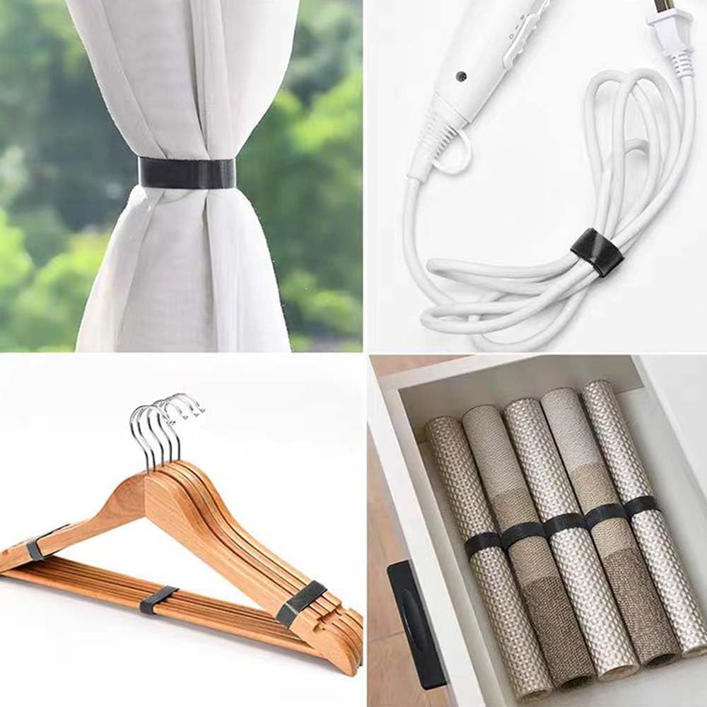 Hook and Loop Roll,Double-Sided Strips,Self-Gripping Straps,Cut to Length, Reusable Cable Ties,Wires Cords Management,Wire Organizer Straps,for Bundling Fastening Storage and Organization (1/2inx66ft)
