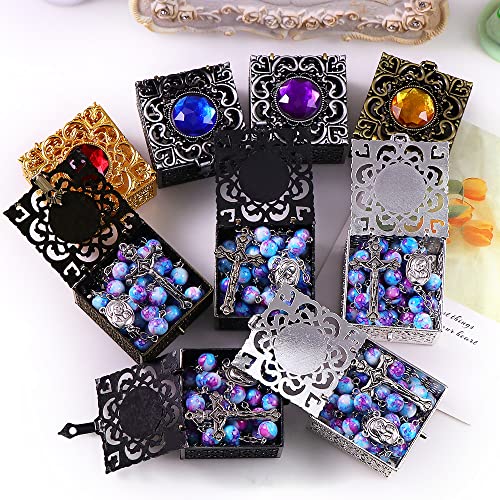 Rosary Beads Catholic for Woman, Handmade Imitation Blue Purple Pearl Rosary Necklace, First Communion Gifts, Wall Crosses Christian Gifts4