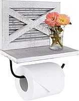 Vista 11 de Autumn Alley Soporte de papel higiénico rústico con estante para toallitas – Decoración rústica de baño de granja – Accesorios de baño de granja