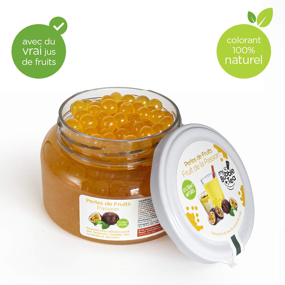 MyBubbleTea KIT BUBBLE TEA PASSION - 8 Boissons - Sans colorant artificiel - Vegan et sans gluten - 8 pailles offertes