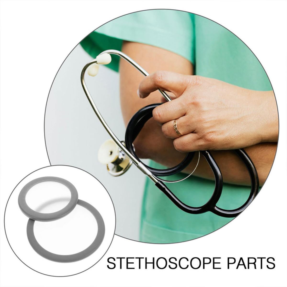 4 Pack Stethoscope Diaphragm Replacement for Pediatric and Adult Use