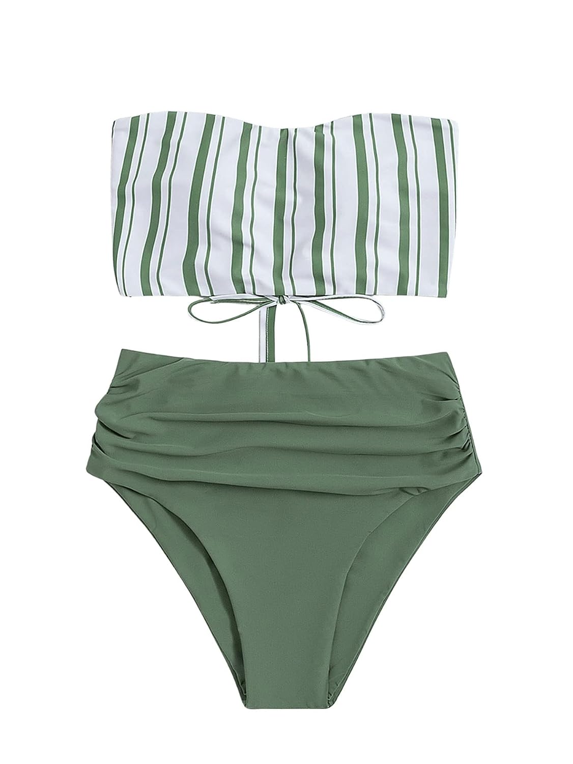 SweatyRocks Women's Bathing Suits Striped Bandeau Bikini high Waisted Swimsuits Swimwear Set - Review, Price and Buying Guide