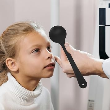 FRCOLOR 3Pcs Eye Occluder Ergonomic Design Black Plastic Lightweight Full Cover Handheld Dedicated Vision Test Occluder for Eye Chart Exam