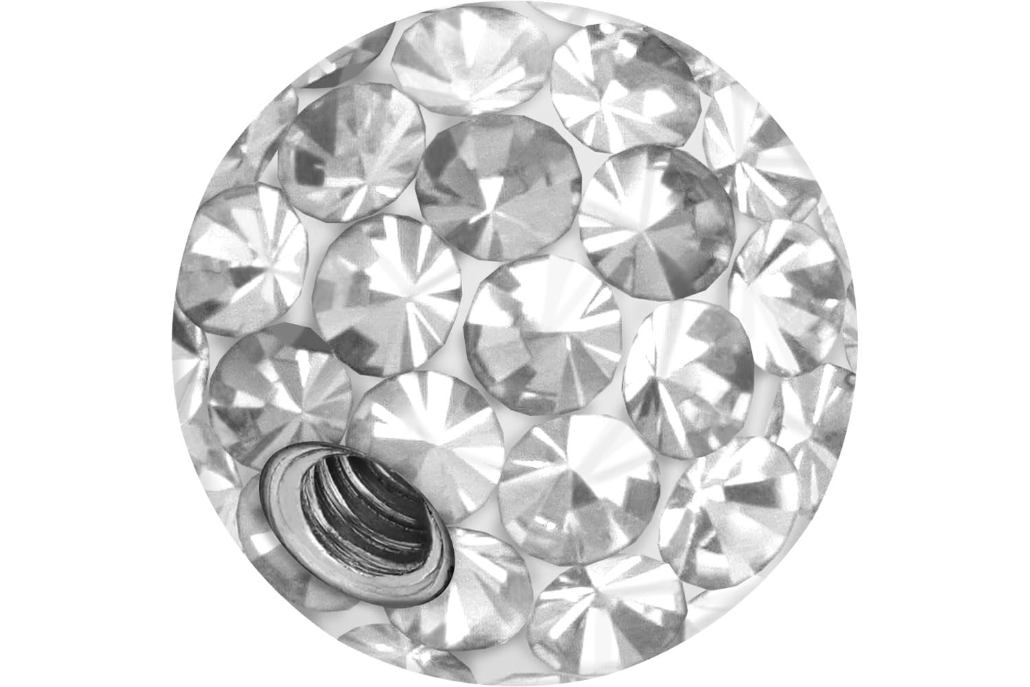 PIERCINGLINE Uniwersalna kulka wkręcana, specjalne kryształy + żywica epoksydowa, końcówki do piercingu, wymienne kulki, kolor i rozmiar do wyboru