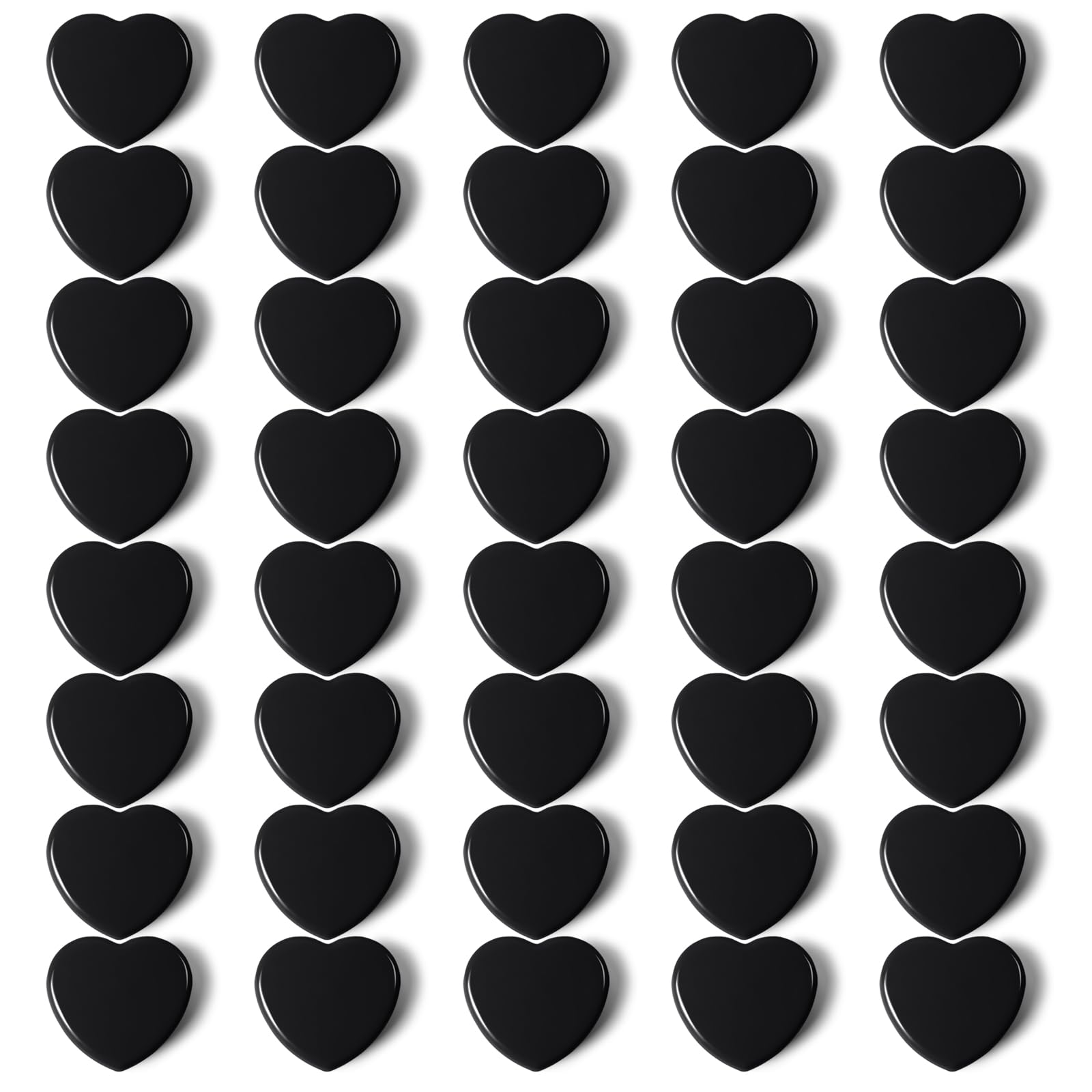 PYJLBX Magnete für Magnettafel - 40 Stück Magnet Stark Herz, Mini Kühlschrankmagnete & Whiteboard Magnete Schwarz | Dekorative Klein Magneten Starker Halt für Pinnwand, Magnetwand, Foto, Büro, Schule