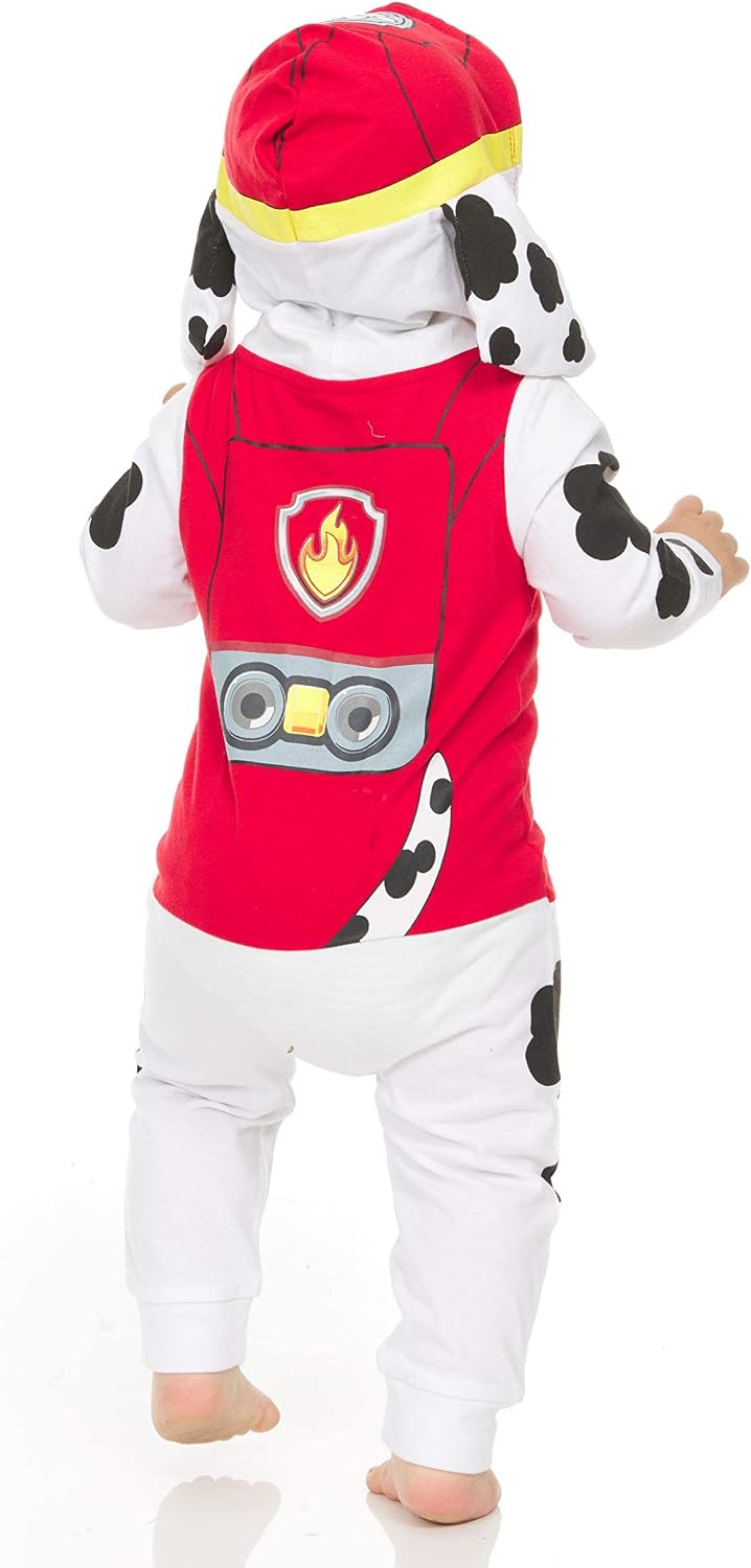 Paw Patrol Baby Boys Marshall Costume Costumes for Boys - Hooded Jumpsuit with Mesh Visor