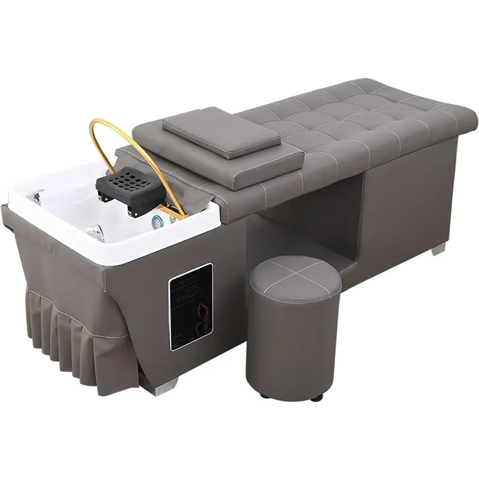 Barber Bed Shampoo Station 40L Dual-Performance Sink Intelligent Water Circulation Fumigation Head Therapy Flat-Laying Beauty Moxibustion