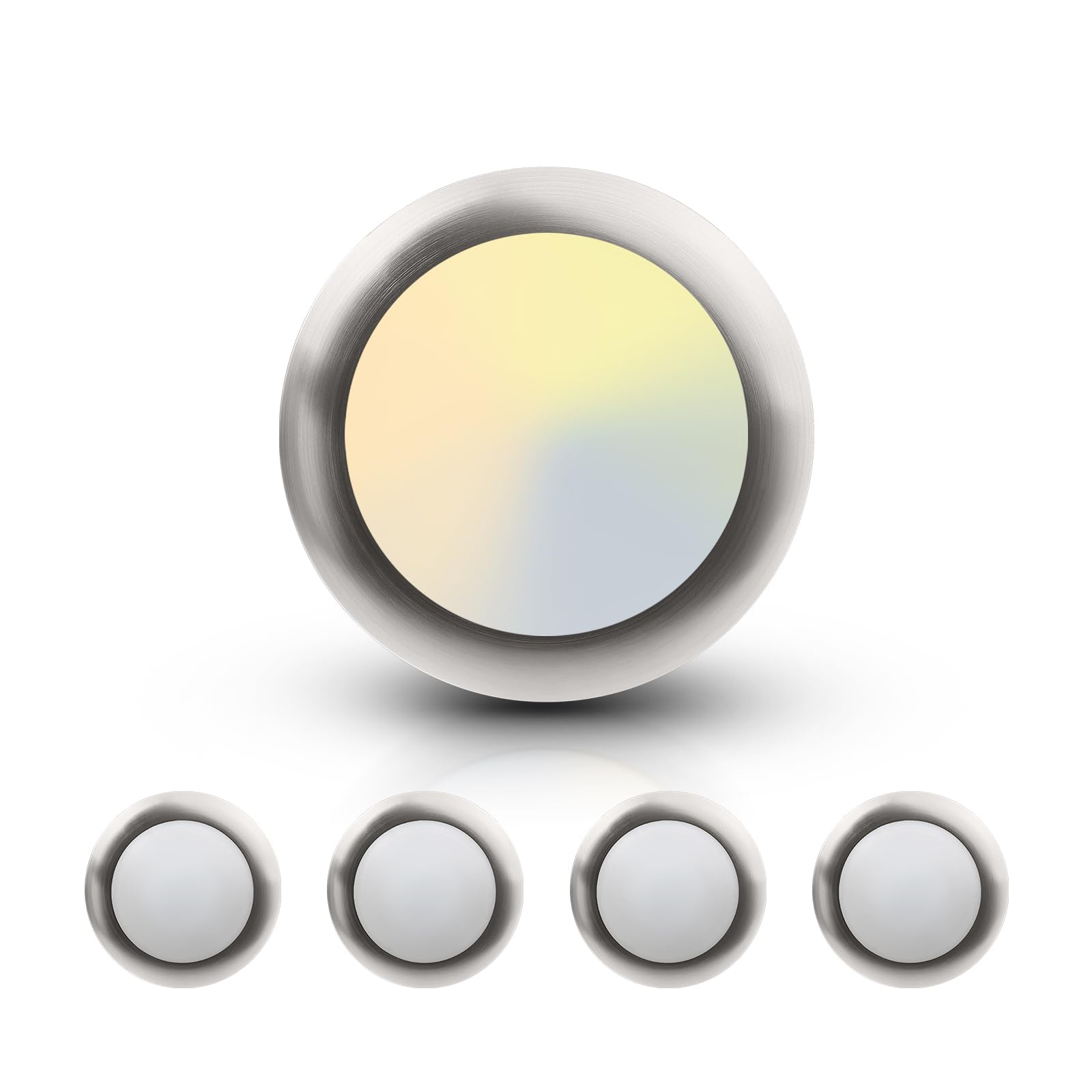 ECOELER 6" Dimmable LED Disc Light, 3000K/4000K/5000K Selectable Surface Mount Ceiling Lighting, Brushed Nickel Aluminum Baffle Trim Flush Mount