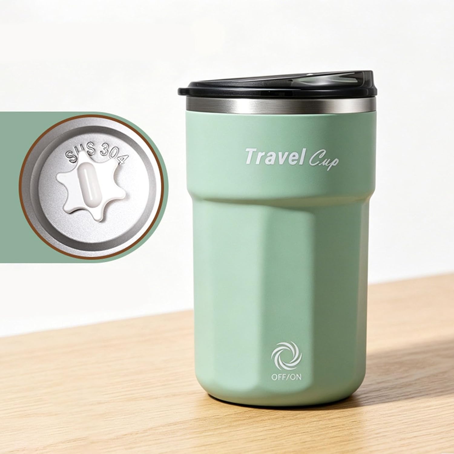 Portable Automatic Stirring Mug, 350ml Rechargeable 304 Stainless Steel Coffee Insulated Tumblers with Lid