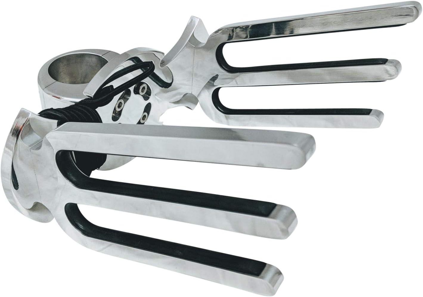 Krypt Bat Wakeboard Tower Boat Board Racks - Full Size Rack, Fits Round Tubing Tower, Polished 6061 Alumimum, Adjustable Swivel Base, Clamp Sizes: 1 1/4", 1 1/2", 1 5/8", 1 3/4", 1 7/8", 2"