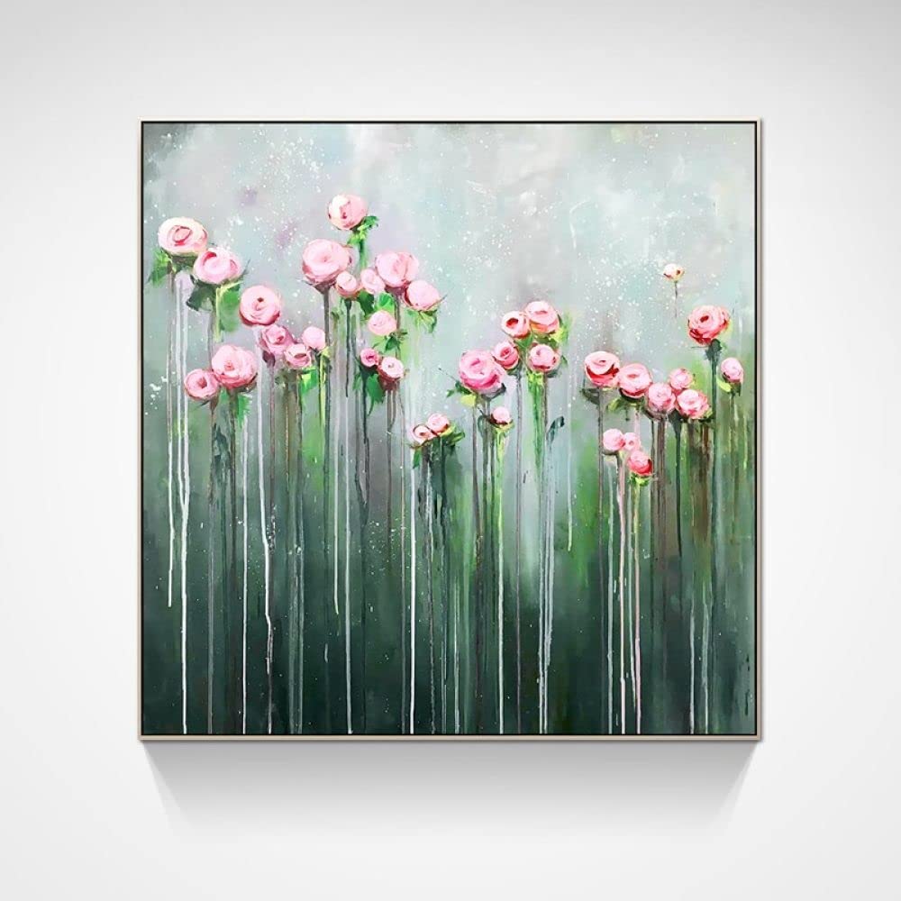 Home decor for living room art : tableau de fleurs florales abstraites peintes à la main