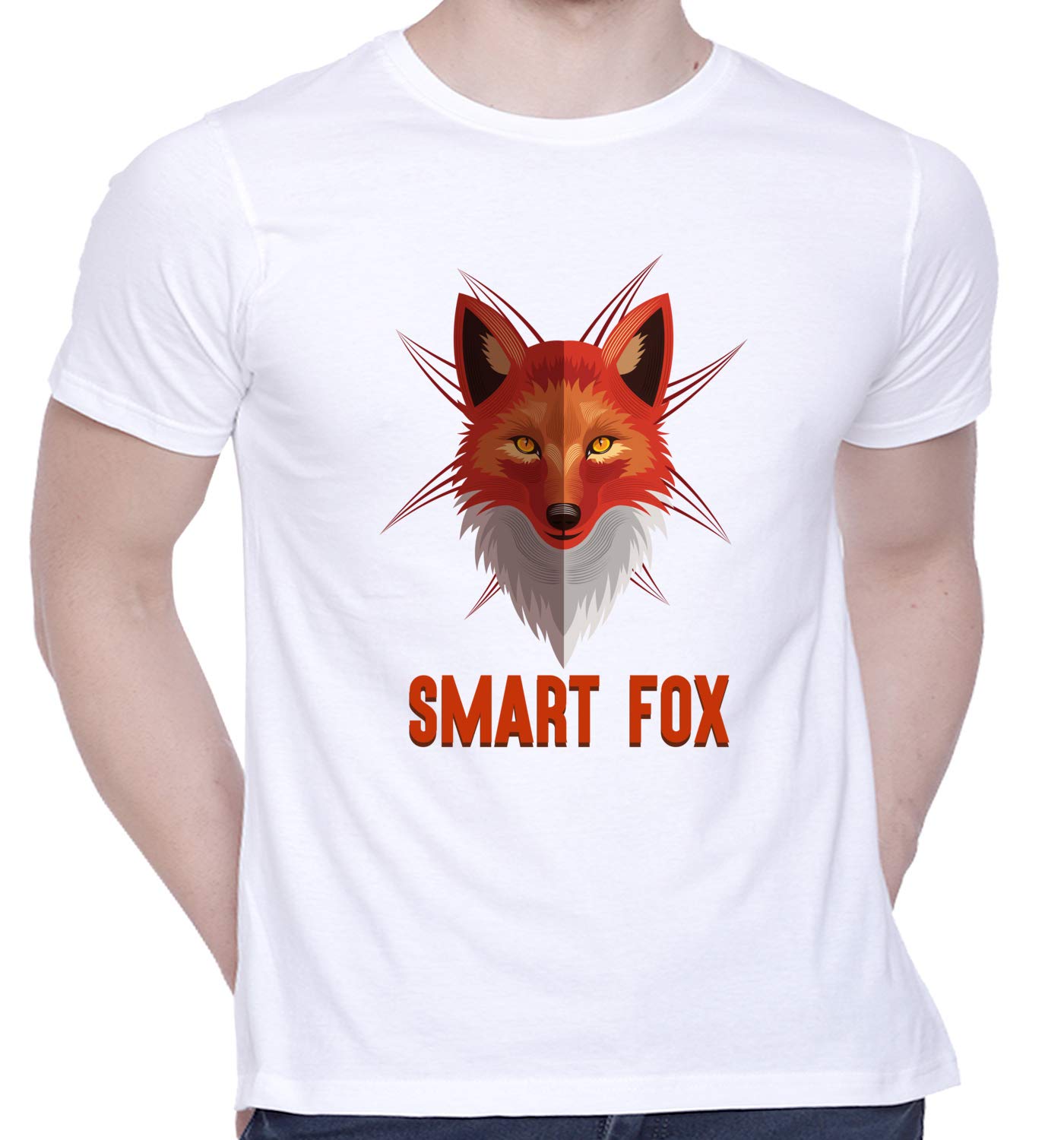 CreativiTGraphic Printed T-Shirt for Unisex Smart Fox Tshirt | Casual Half Sleeve Round Neck T-Shirt | 100% Cotton | D00119-148