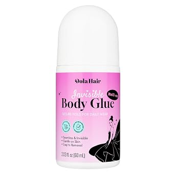 Dolahair Roll-On Body Adhesive Glue for Clothes & Skin, Sweat Resistant