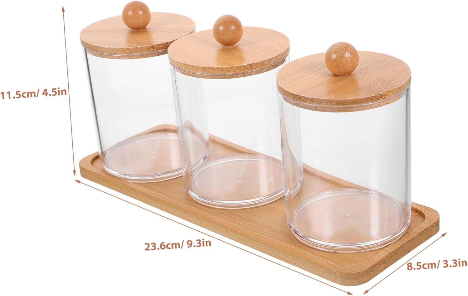 Ciieeo 4sets Transparent Cotton Swab Holders with Lid Makeup Organizer for Vanity Bathroom Office Functional Storage Containers for Cotton Pads Swabs