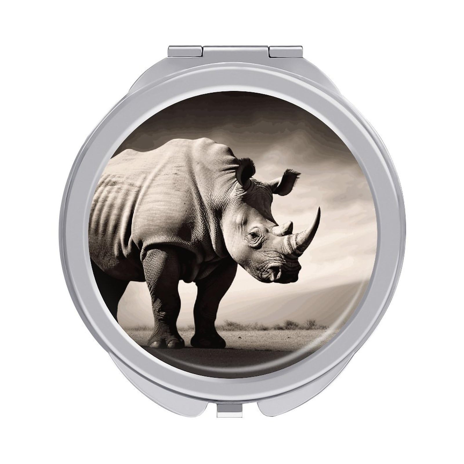 LDGSUPH South Africa Animal Travel Makeup Mirrors Portable Compact Mirror Double-Sided 2X/1X Magnifying Folding Pocket Mirror Mini Round Handheld Mirrors for Home Outdoor