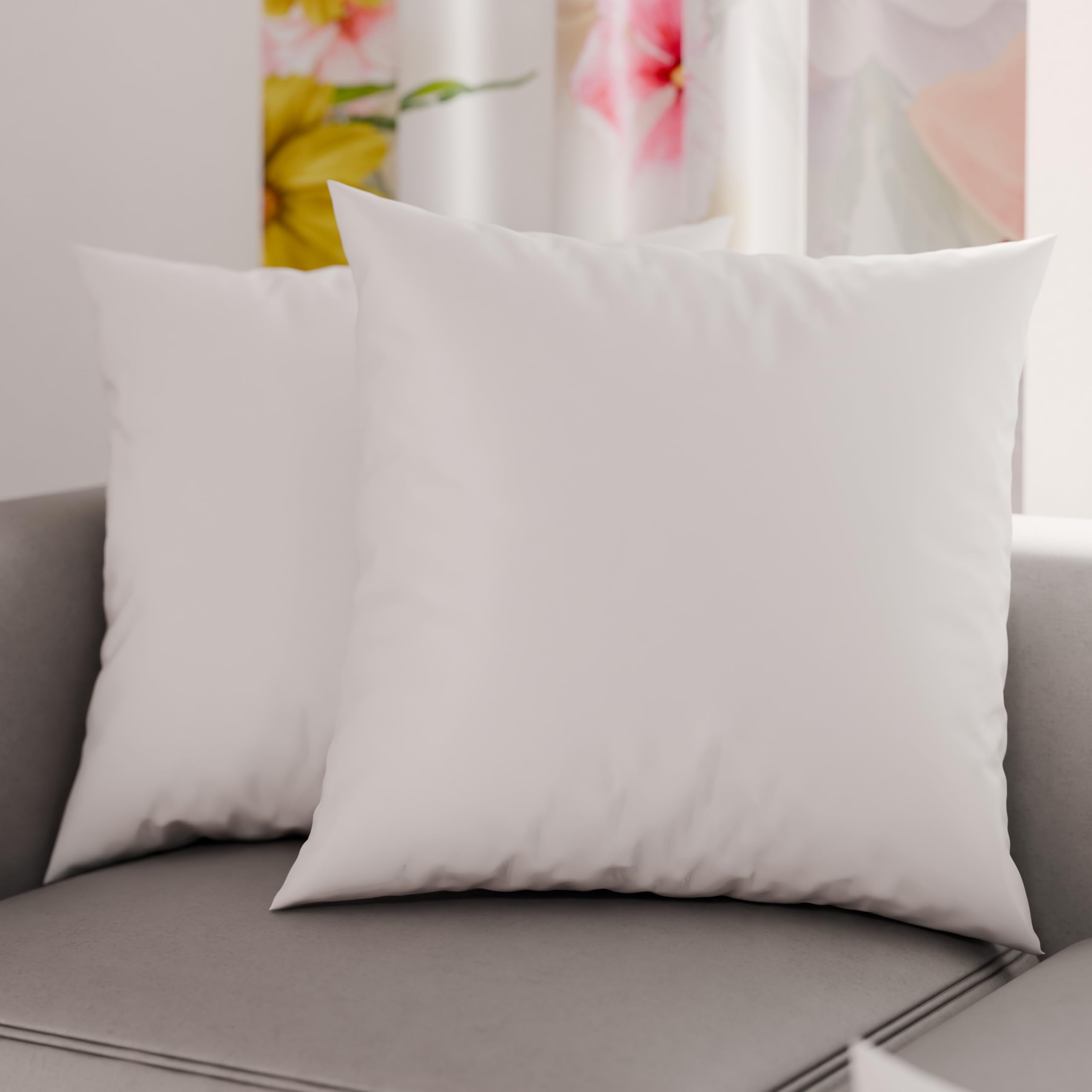 PETTI Artigiani Italiani - 2er-Set Kissenbezüge 40x40 cm aus Mikrofaser, Dekokissen-Bezüge für Schlafzimmer und Sofa, Set mit 2 Kissenhüllen, Einfarbiger Kissenbezug Weiß, 100% Made in Italy