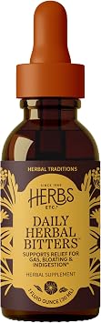 Herbs Etc. Daily Herbal Bitters Classic Liquid Extract, Vegan, 1 fl oz