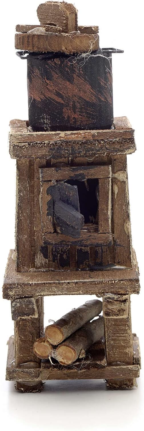 Neapolitan Nativity Scene Accessory, Wood-Burning Oven with Pot
