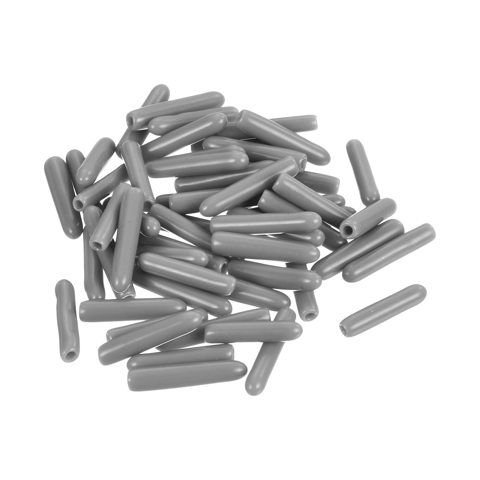 uxcell 100pcs Rubber End Caps Protective Caps 1.5mm ID Vinyl PVC Round Tube Bolt Cap Cover Screw Thread Protectors Light Grey