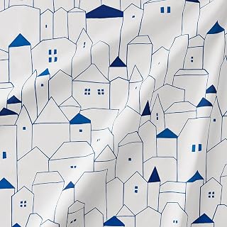 北欧图案 面料 布 时尚 棉牛津布 碎花 剪切布 (黄色,50×75厘米)