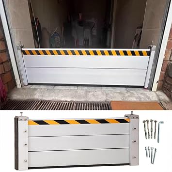 Flood Protection Barrier,Aluminum Anti-Flood Wall,Flood Control Flap/Shield/Flap,Gate Flood Equipment,Commercial Home Reuseable,for Garage/Basement/Front Door/DrivewayH 2ft60cm,5.5ft167.6c