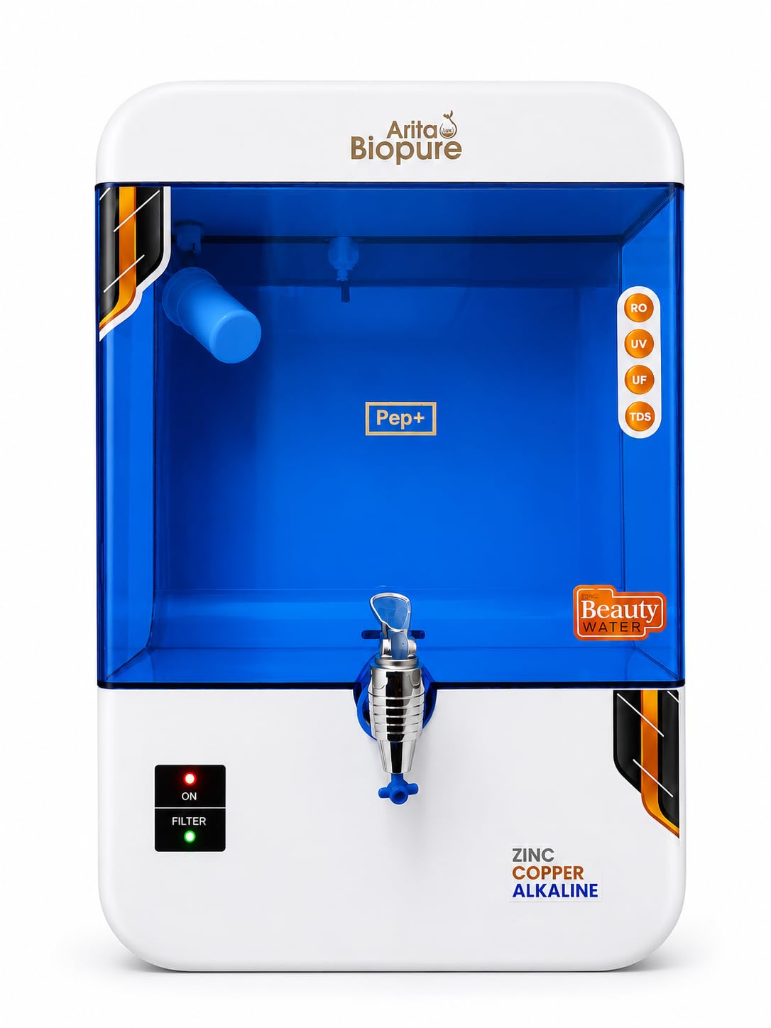 ARITA BIOPURE - Pep+ (11- Stage Water Purifier), (RO + Copper + Alkaline + Added Minerals + TDS + UV + UF + MPH, with -ve ORP). (16lit/hr.)-image-17