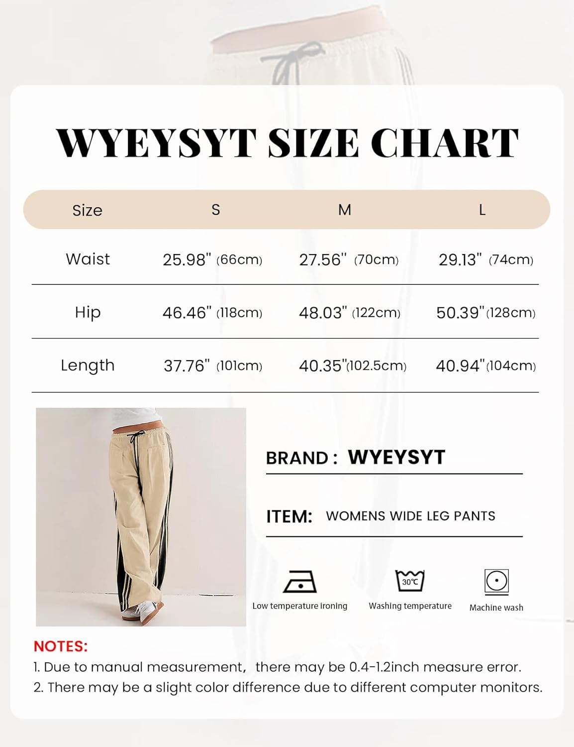 Wyeysyt Womens Wide Leg Pants Drawstring High Rise Palazzo Pants Side Striped Baggy Track Pants with Pockets - Image 7
