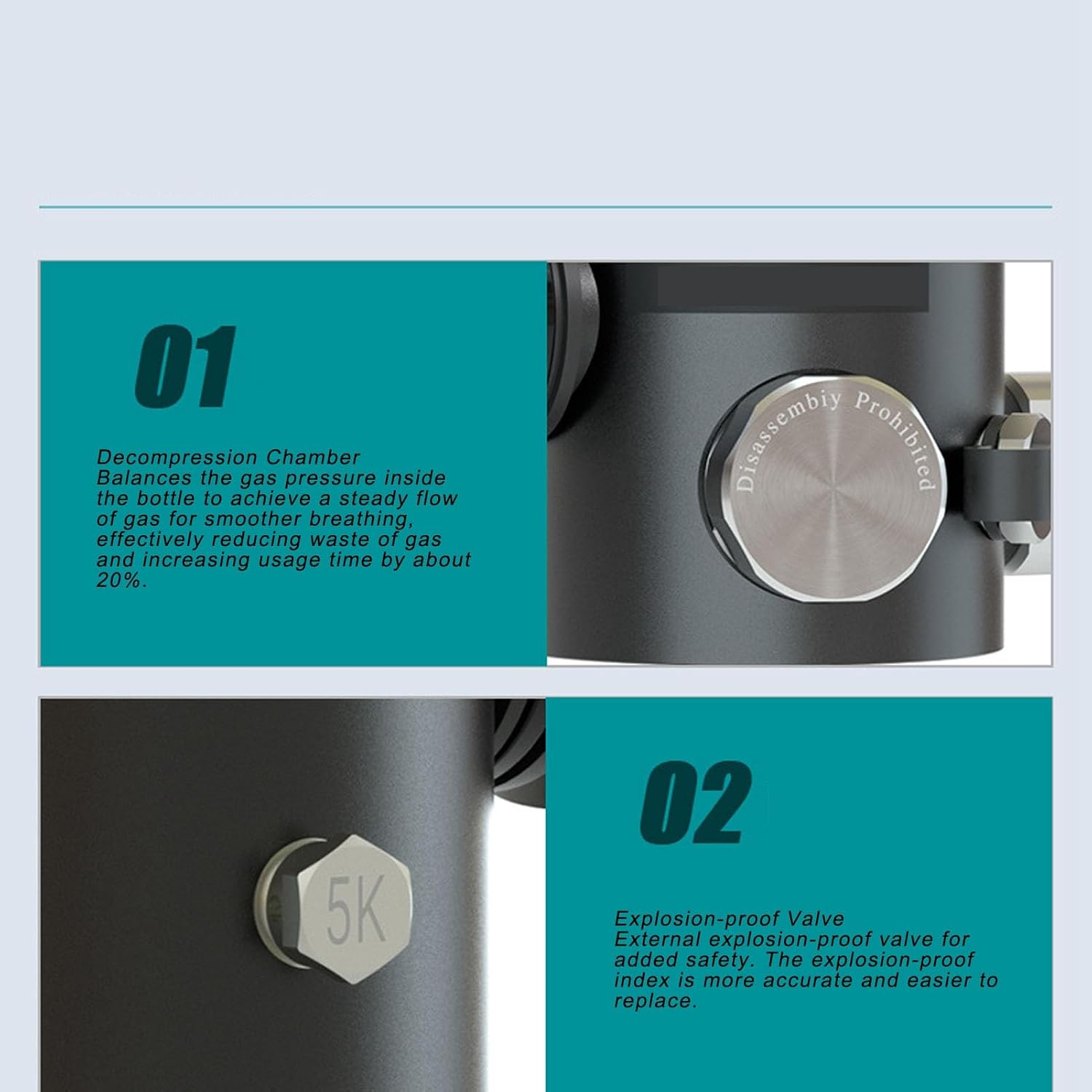 EVTSCAN Scuba Diving Valve M18x1.5 Pressure Reducing Valve Breathing Divers Oxygen Cylinder
