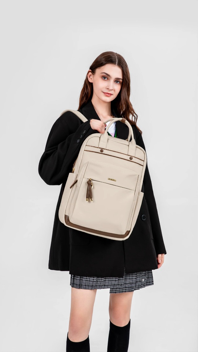Zaino per computer portatile da 15,6 pollici, da donna, rosa, per viaggi, lavoro, università, insegnanti, con porta di ricarica USB, antifurto, leggero, per adulti e infermieri, Rosa, Large, Carino