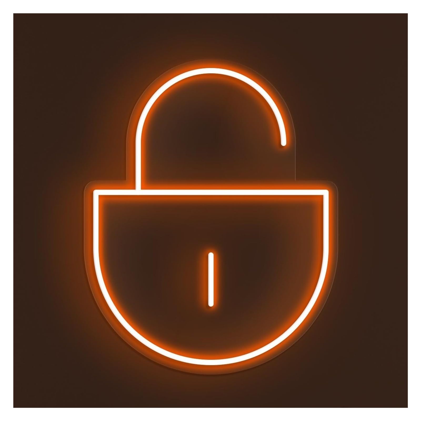 Rongch Orange Hanging Art Signs Lock Neon Sign Handmade, Suitable For Cafe Shop Decor With Brightness Adjustable 30Cm(Orange)