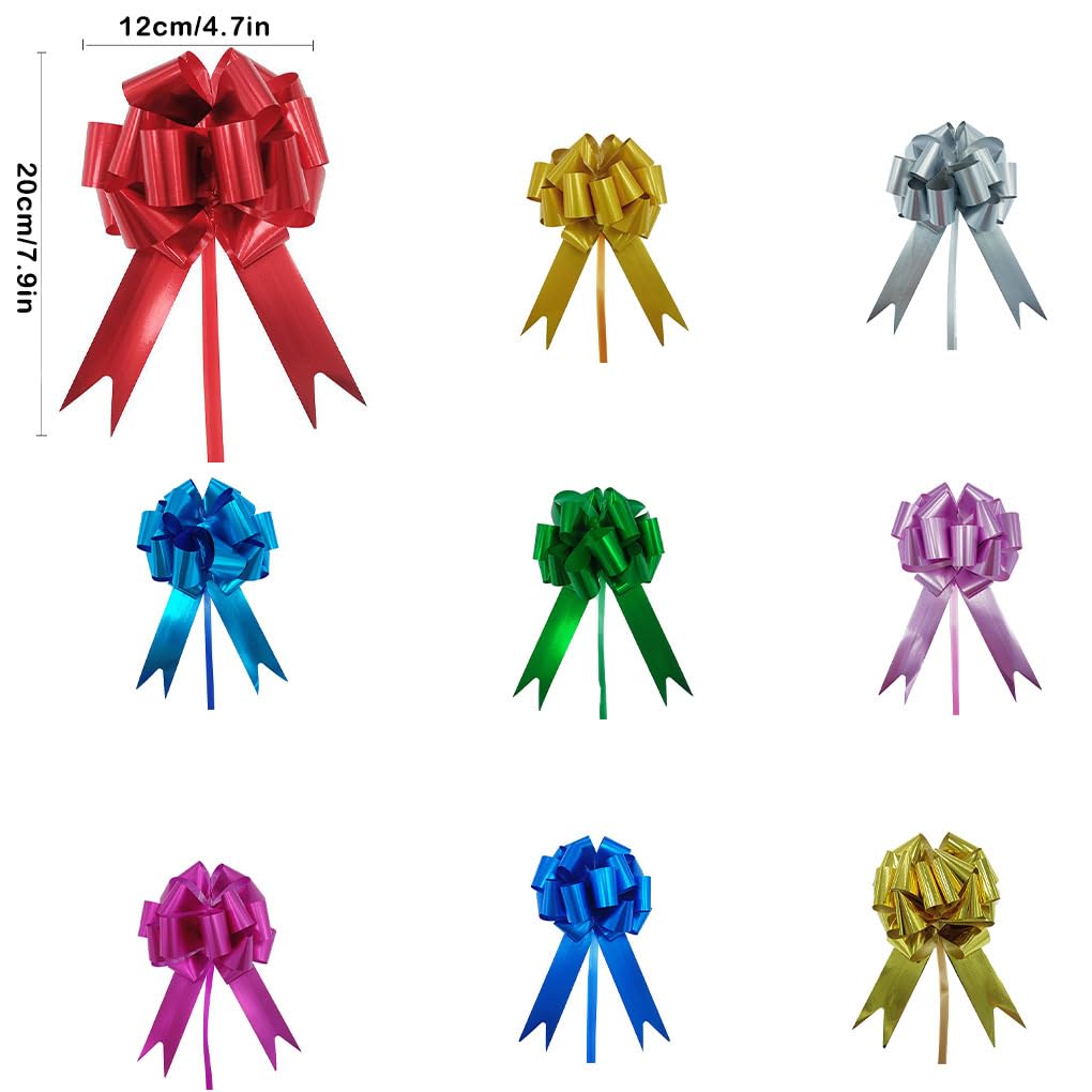 5 Set 30 Stück 3 x 120 cm Hochzeit Pull Schleife 3D Feier Knoten Bänder DIY Blume Auto Geschenke Verpackung Events Party Matt Dunkelblau