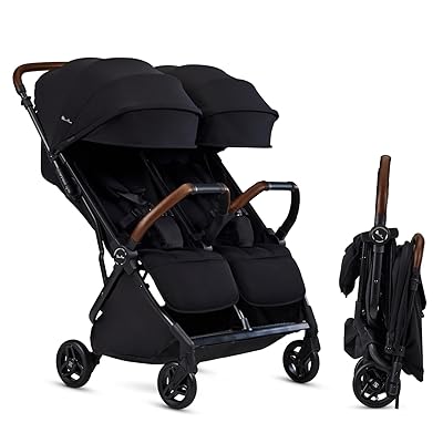 Silver Cross Jet Double - Full Size Side by Side Double Infant & Toddler Stroller - Lightweight, Compact & Easy to Fold, with All-Terrain Wheels Disney Park Approved, Space Black