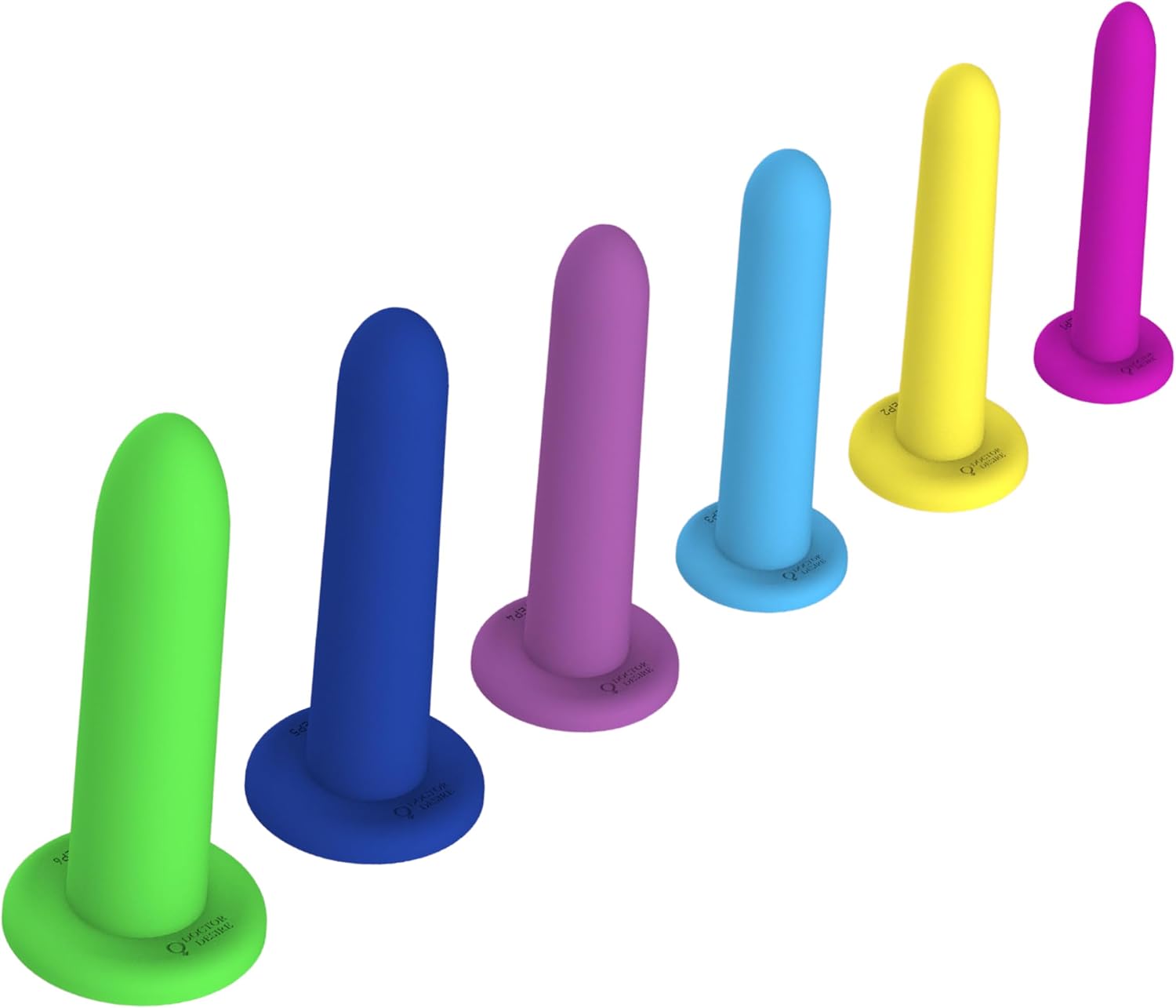 Doctor Desire Silicone Kit | 6 Sizes | Adult Massage Trainer Tool Set for Women & Men | Strong Suction Cup Base for Prostate Expansion & Hands-Free Use | Fun & Naughty Toy Game | Includes Travel Bag