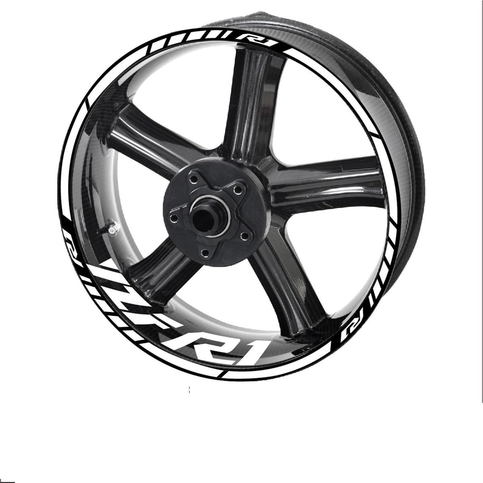 Motorcycle Hub Sticker Wheel Rim Stickers Set for Yamaha YZF R1 Decorative(Color8)