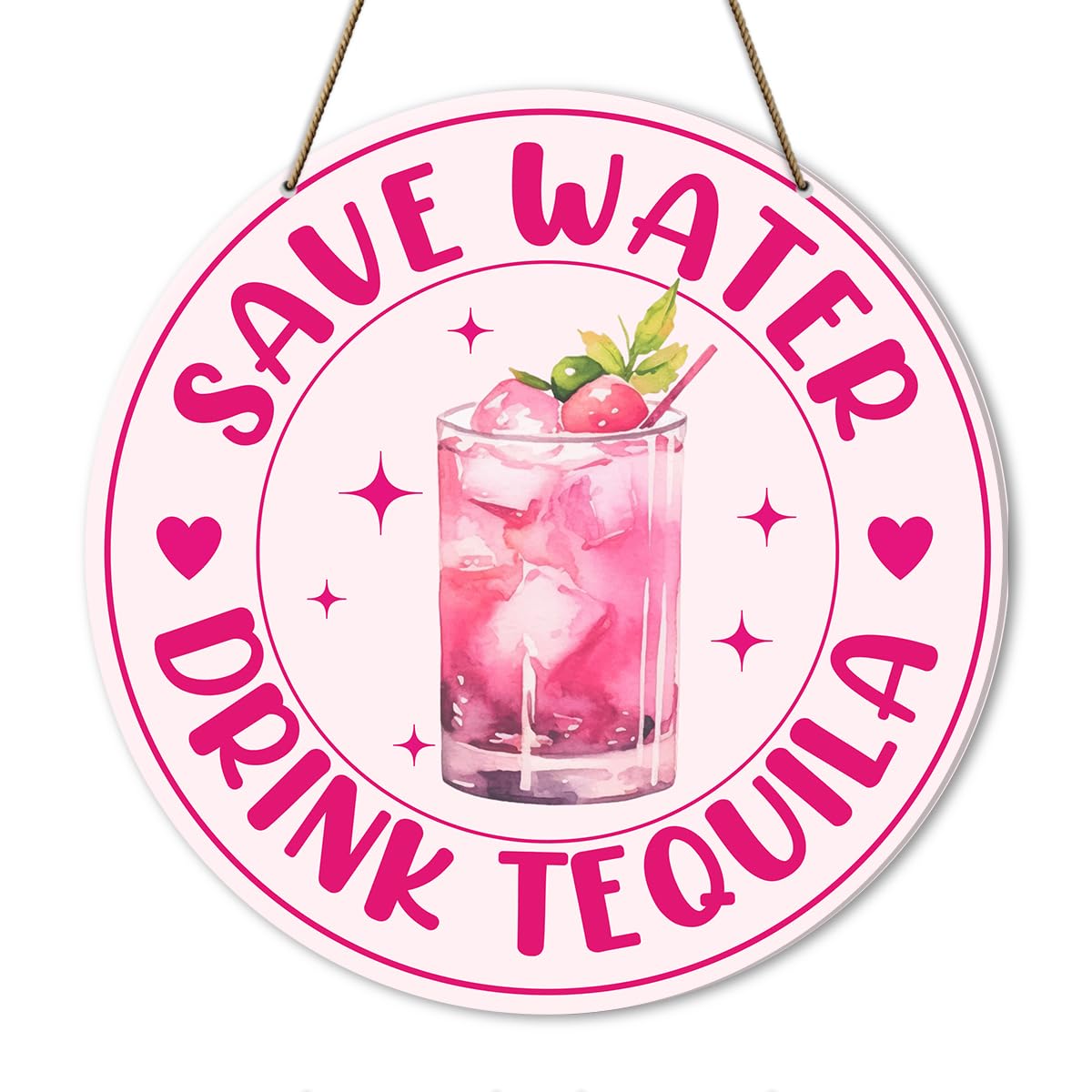 Pink Preppy Room Decor, Pink College Dorm Apartment Bedroom Tequila Dorm Wall Decor for Teen Girls Women, Bartender Tequila Lover Gifts for Women,