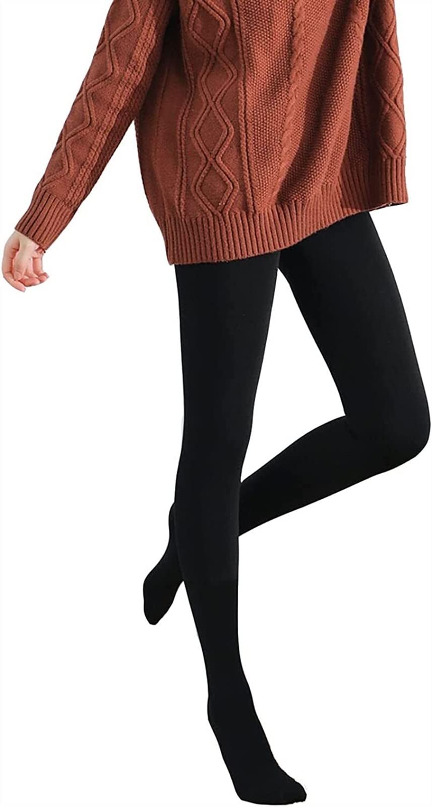 Collant da Donna Foderati in Pile Collant Termici Collant Invernali Caldi a Vita Alta Opachi con Collant a Piede Superiore con Controllo della Pancia (Color : Nude, Size : One Size) (Black1 One Size