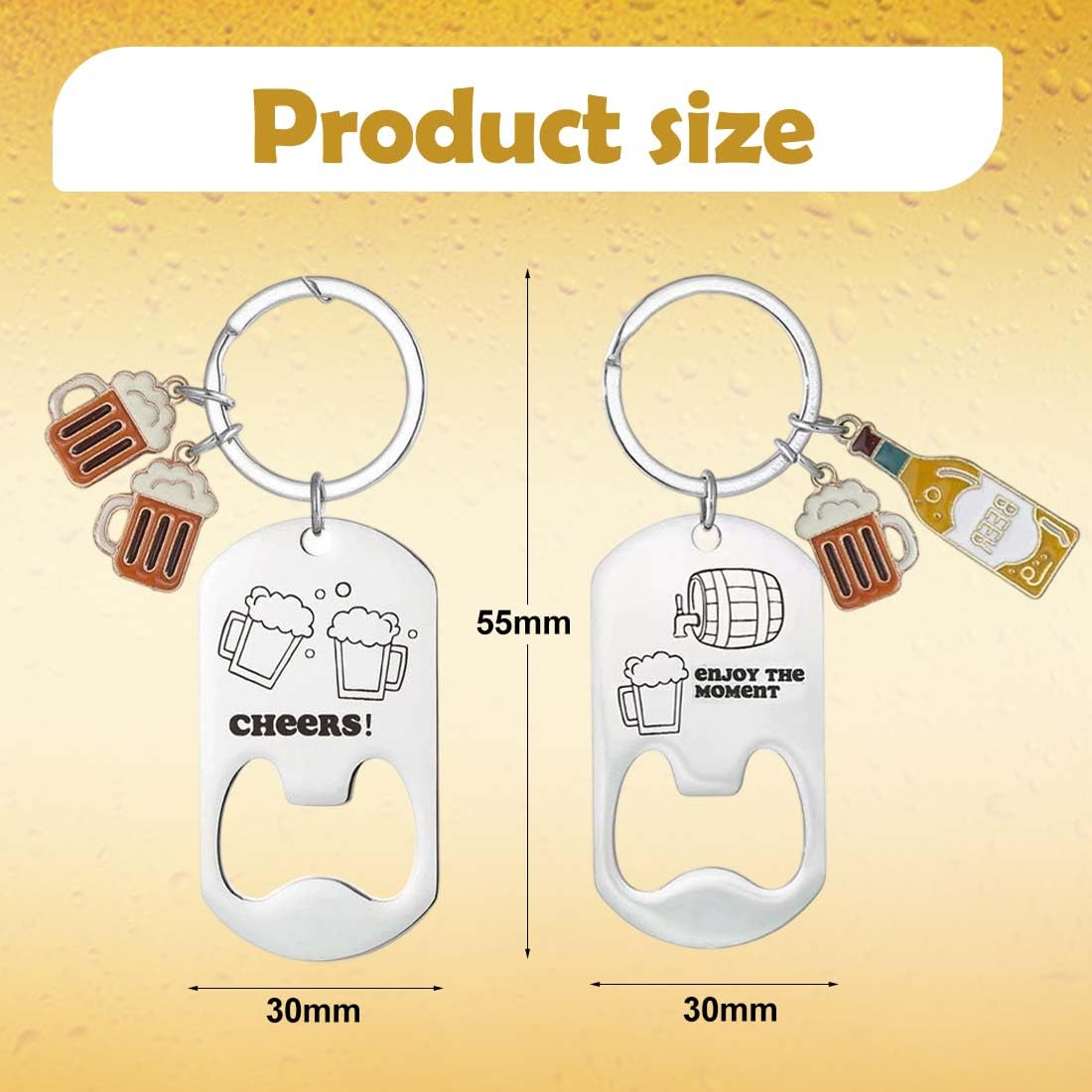 4 Pezzi Portachiavi Apribottiglie, Apribottiglie Birra, Apribottiglie in Alluminio, Mini Portachiavi Cavatappi, Ideale per Viaggi, Campeggio, Festival, Feste, Raduni - Oro, Rosso, Blu, Argento