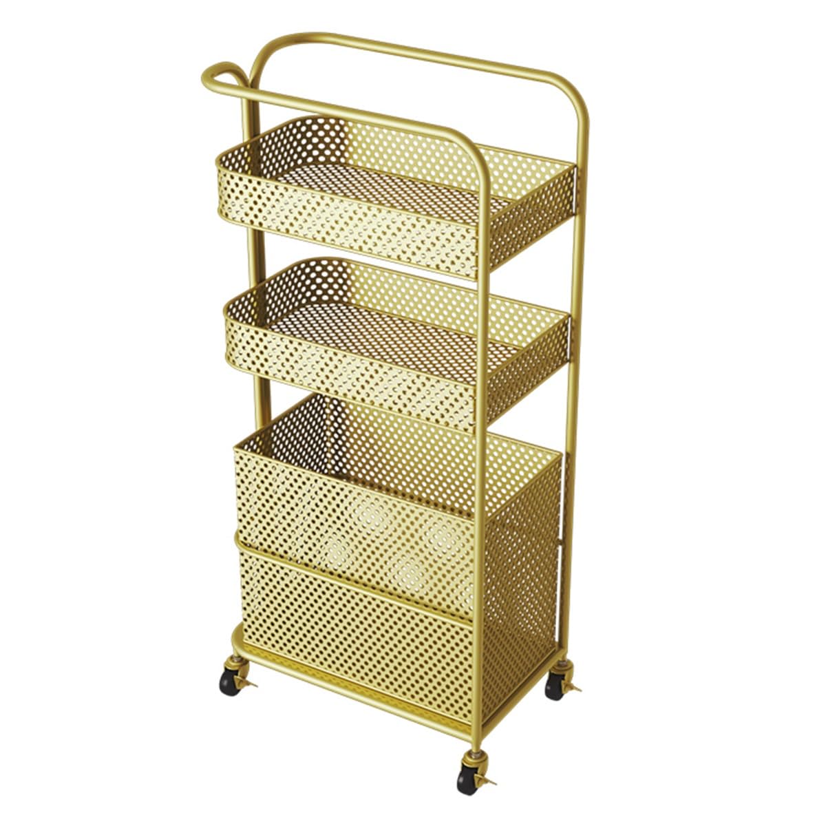 GIZNXBA Cesto Portabiancheria in Metallo, Cestino Biancheria Sporca Slim Cesto per Vestiti con Ruote, Cesto per Vestiti O Biancheria per Organizzare Il Cesto per Il Soggiorno, Il Bagno(/Gold)