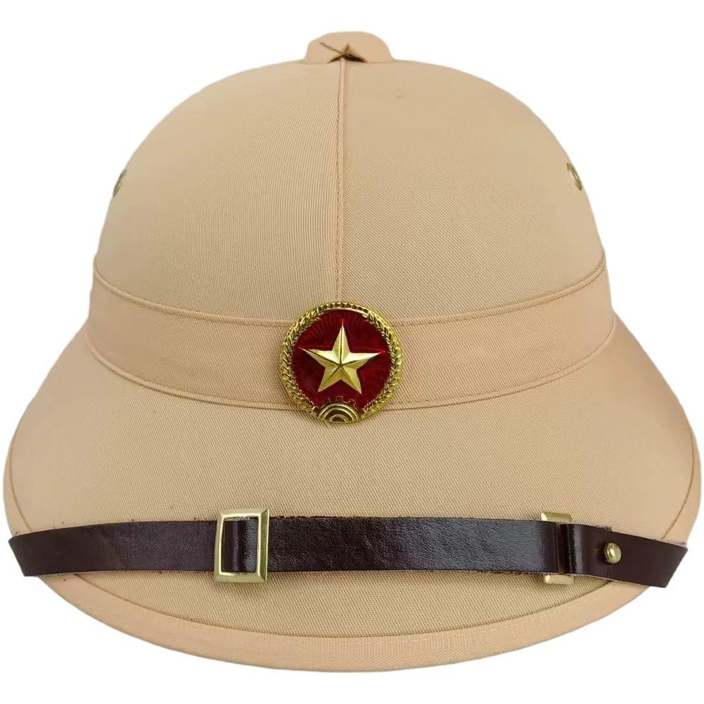Stakee Vietnam War Cap with Red Star Badge Cs Games Jungle Cap Pith Helmet Sun Hat Vietnamese War Army Hat Vietnam Pith Hat Sun Hat for Men
