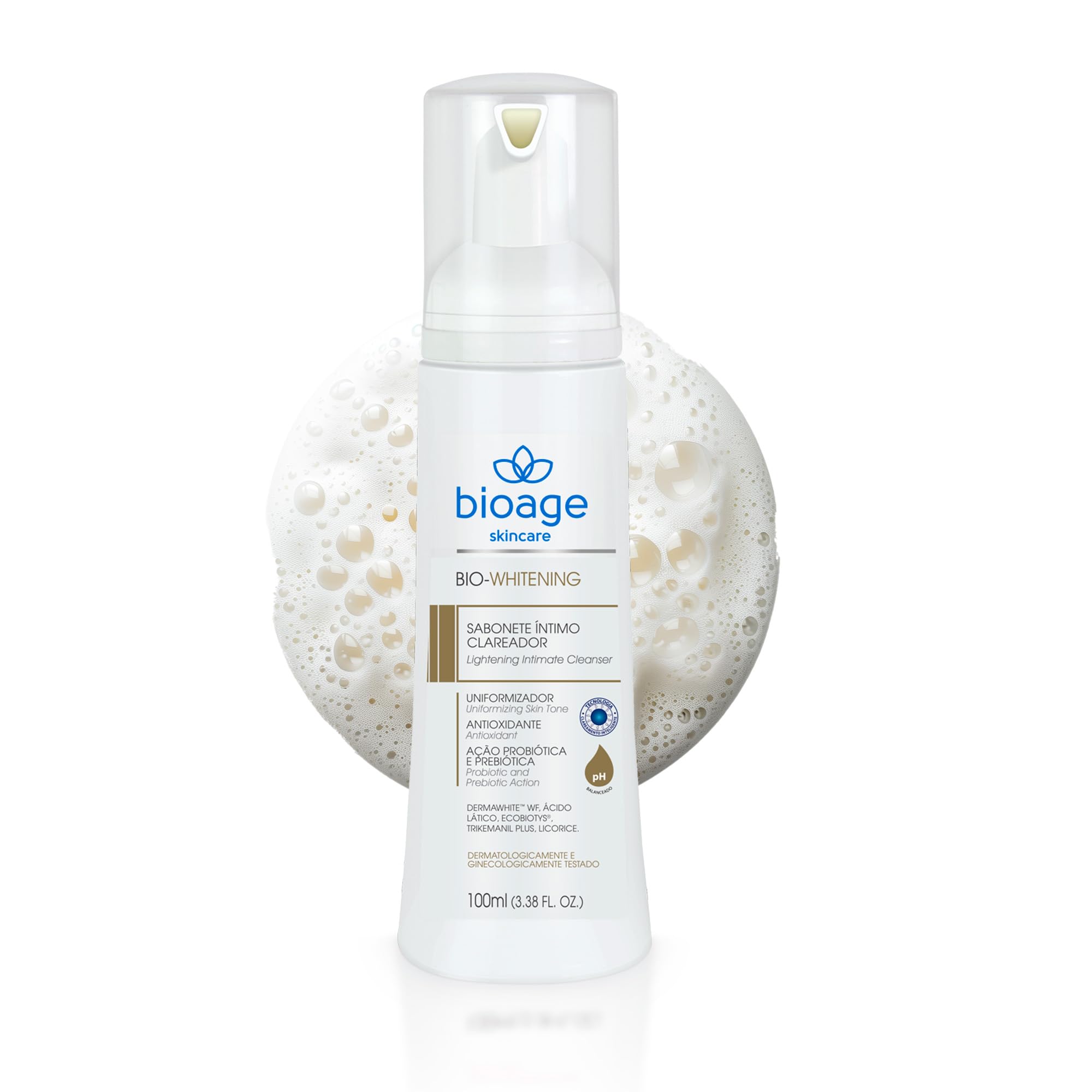 Bioage Bio-Whitening Sabonete Íntimo Clareador 100ml - Sabonete Líquido Íntimo Higiene