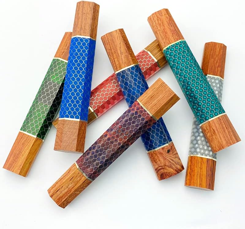日本製木製樹脂ハニカム八角形ナイフハンドルブランクDIY交換用、家庭やキッチンに最適。