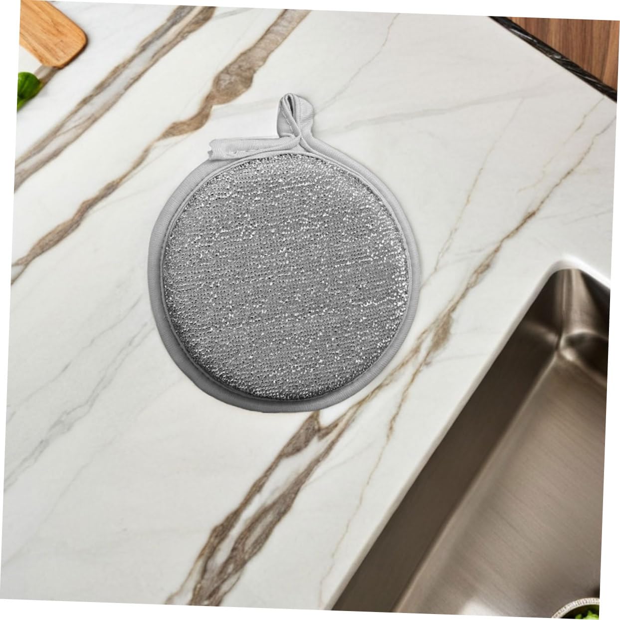 VALICLUD Paquete de 20 Esponjas de Limpieza para Cocina y Baño, Reutilizables, de Doble Cara Nailon y Esponja, Alta Absorción y Antiadherentes Color Plata para Lavar Platos